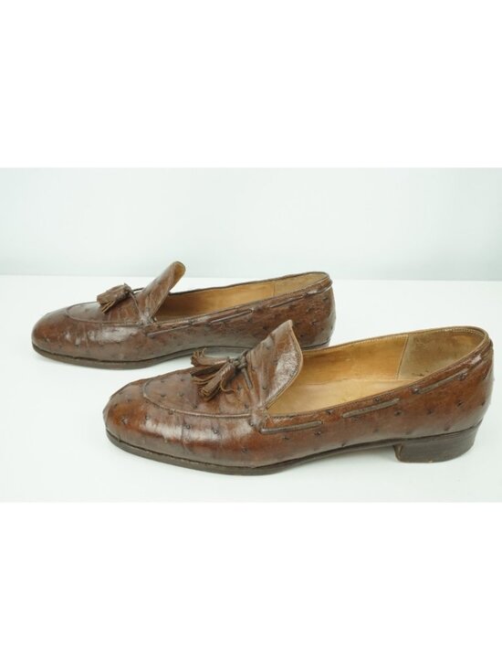 John Lobb Bespoke Ostrich Quill Tassel Loafer Sz 7E main image 9